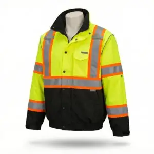 Hi-Vis Two-Tone Black Bottom Bomber Jacket