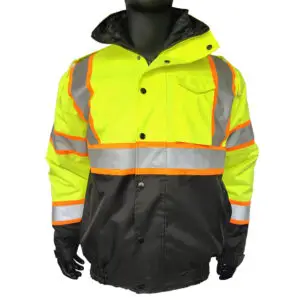 Hi-Vis Two-Tone Black Bottom Bomber Jacket